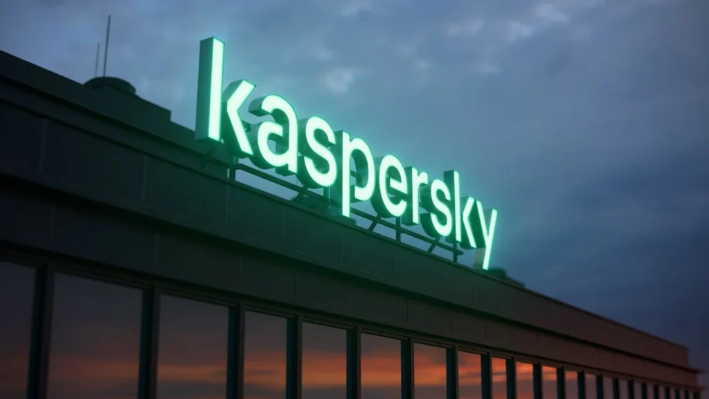 Kaspersky logosu ve siber güvenlik görseli