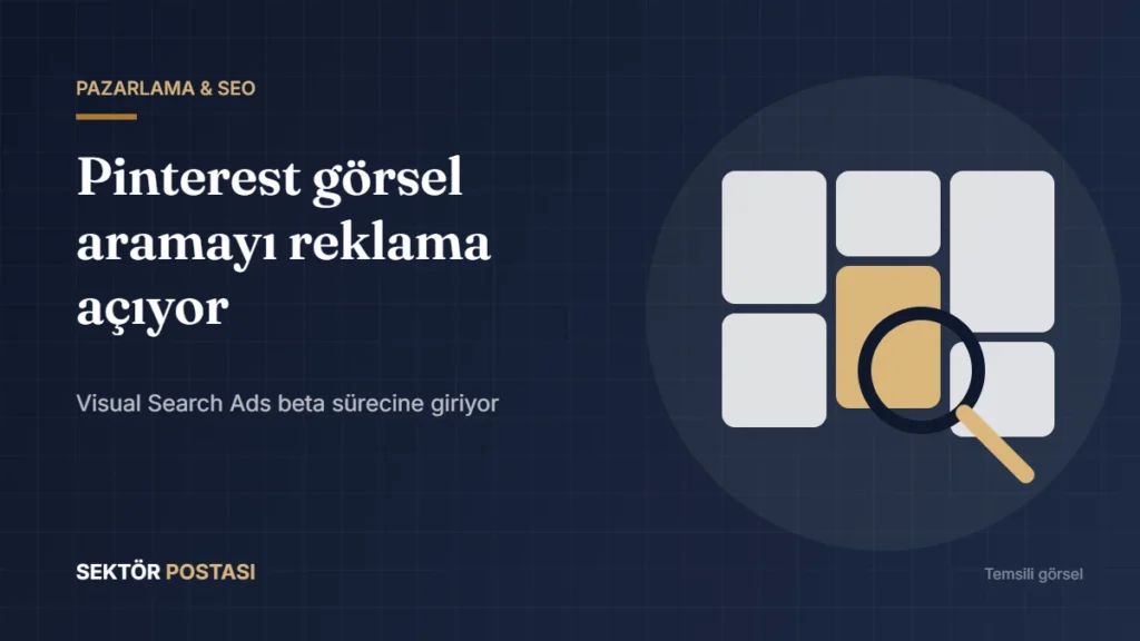 Görsel arama reklamlarını temsil eden görsel ızgarası ve büyüteç