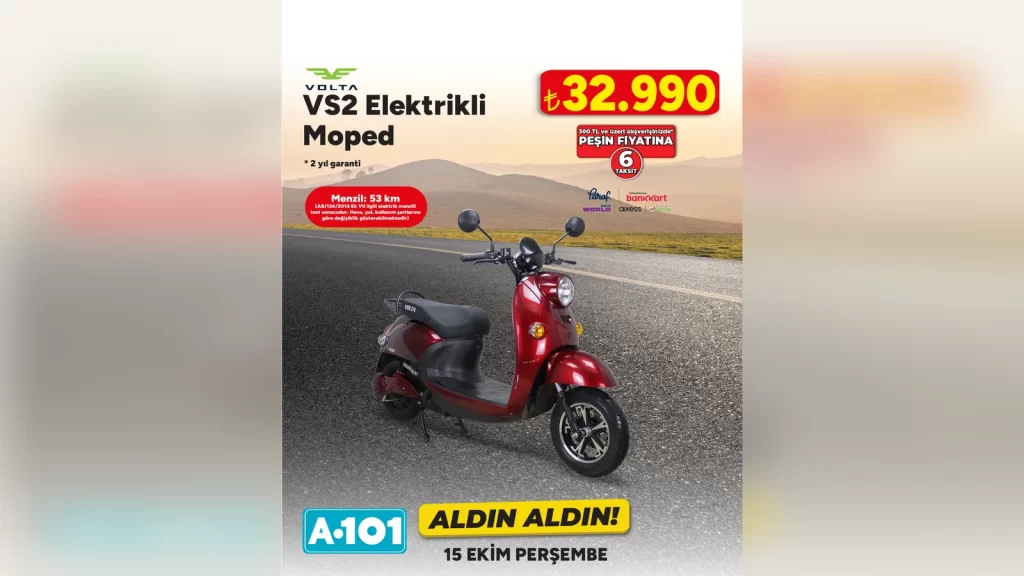 A101 marketlerinde sergilenen teknoloji ve mobilite ürünleri