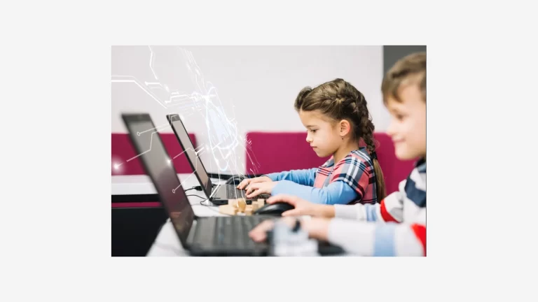 Acer'ın Avrupa okullarında yürüttüğü yapay zeka pilot projelerini temsil eden eğitim teknolojisi görselleri