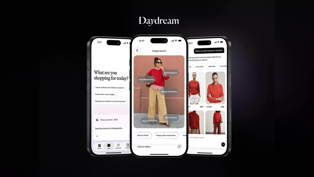 Daydream moda keşfi uygulamasının tanıtım görseli