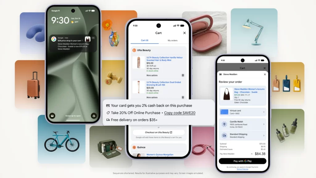 Google Universal Cart arayüzü