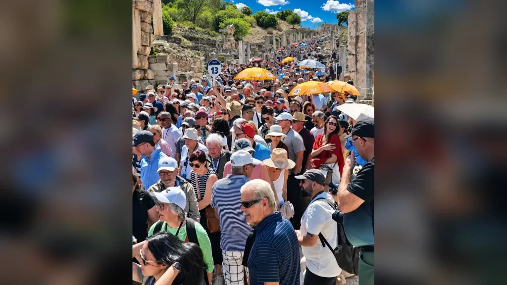 2025 yılında 2,5 milyondan fazla ziyaretçi ağırlayan rekorun sahibi Efes Örenyeri Celsus Kütüphanesi