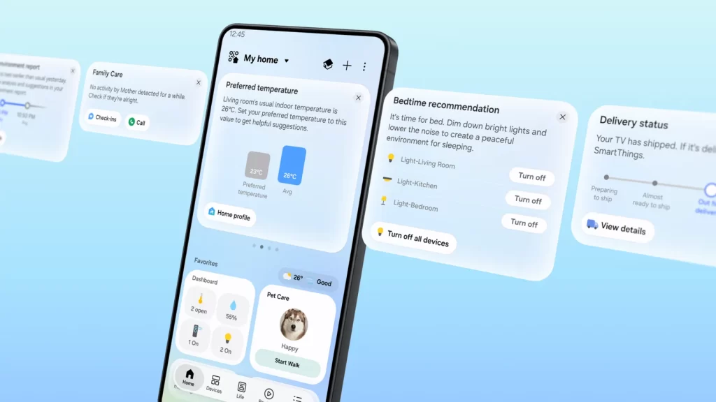 Samsung SmartThings Now arayüzü